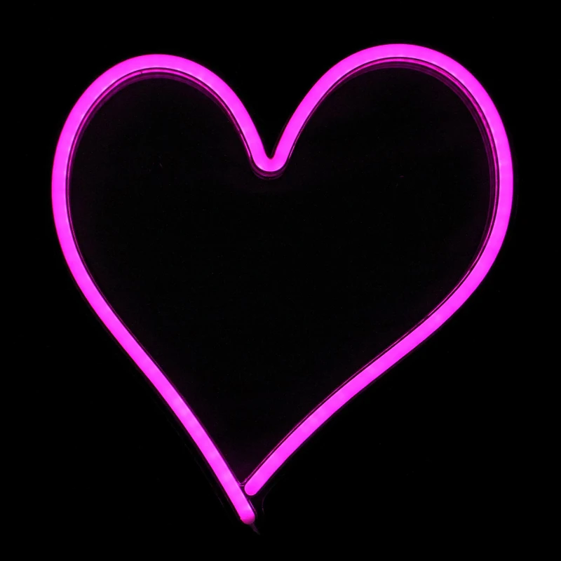 13.5" Neon Pink LED Heart Silhouette Sign