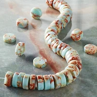 Blue & Brown Serpentinite Jasper Heishi Beads by Bead Landing