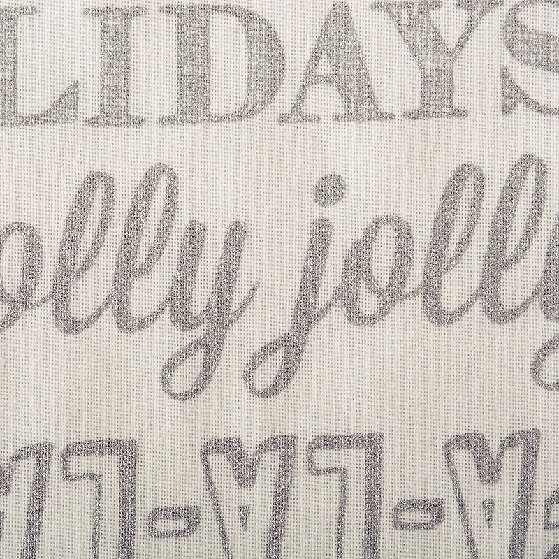 DII® 108" Silver Christmas Collage Table Runner