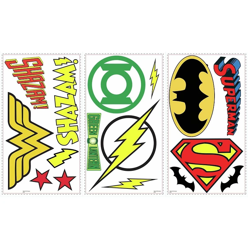 RoomMates DC Superhero Logos Peel & Stick Wall Decals