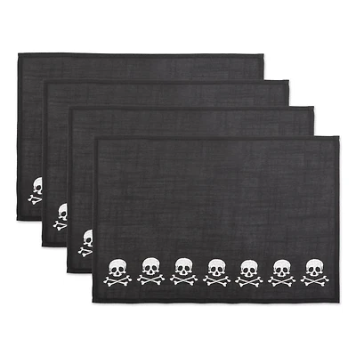 DII® Skulls Embroidered Placemats, 4ct.