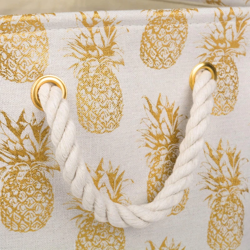 DII® Rectangle Gold Pineapple Polyester Bin