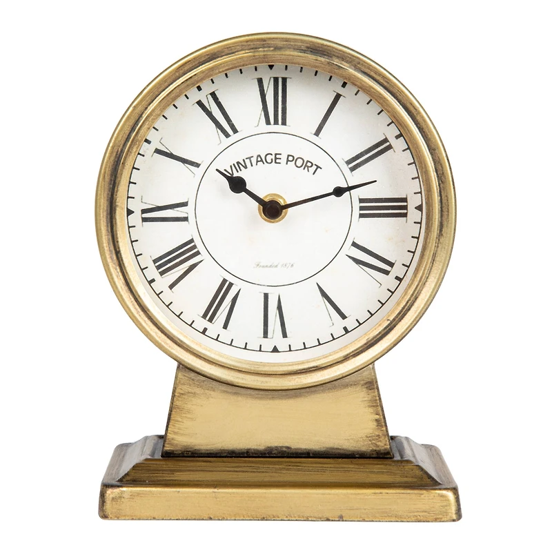 Hello Honey® 8.5" Gold Metal Mantel Clock