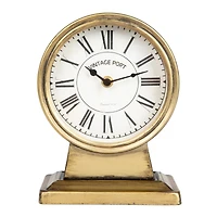 Hello Honey® 8.5" Gold Metal Mantel Clock