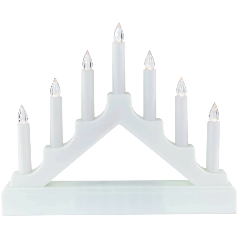 13.5" Pre-Lit LED 7-Tier White Candelabra Christmas Decoration
