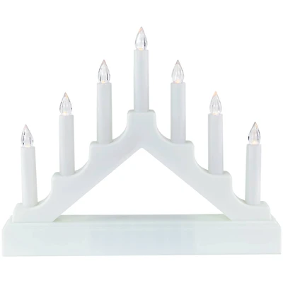 13.5" Pre-Lit LED 7-Tier White Candelabra Christmas Decoration