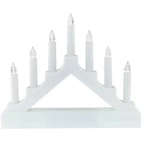 13.5" Pre-Lit LED 7-Tier White Candelabra Christmas Decoration