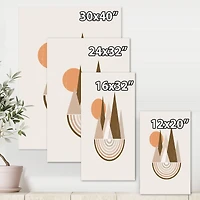 Designart - Minimalistic Mountain Landscape With Red Full moon