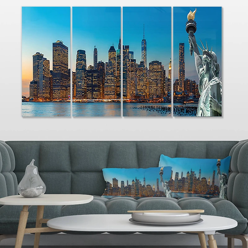Designart - Evening New York City Skyline Panorama