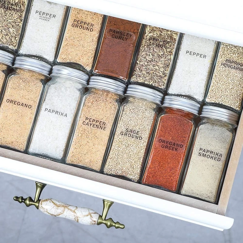 4oz. Glass Spice Jars Set