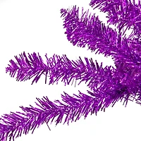 7ft. Unlit Metallic Purple Tinsel Artificial Christmas Tree