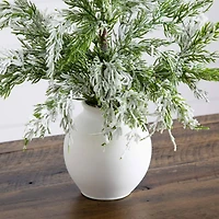 18" Pre-Lit Snowed Cypress Artificial Potted Christmas Tree
