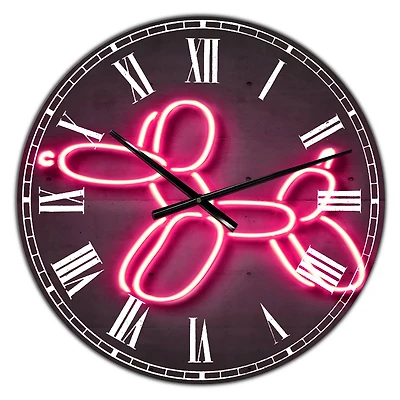 Designart 'Balloon Dog Oversized Modern Wall Clock