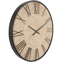 23.5" Coiled Rope Wall Clock with Black Metal Frame