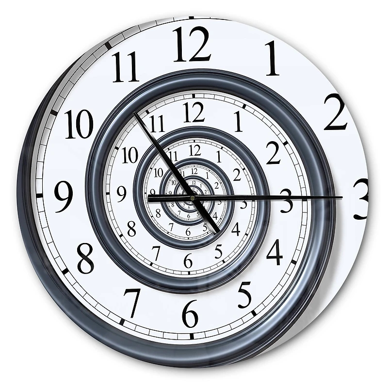 Designart Time Spiral Analog Wall Modern Wall Clock