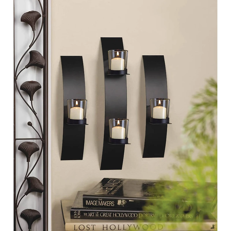14" Contemporary Candle Wall Sconce, 3ct.