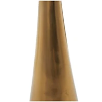 Gold Aluminum Geometric Cone Accent Table with Textured Glass Tabletop