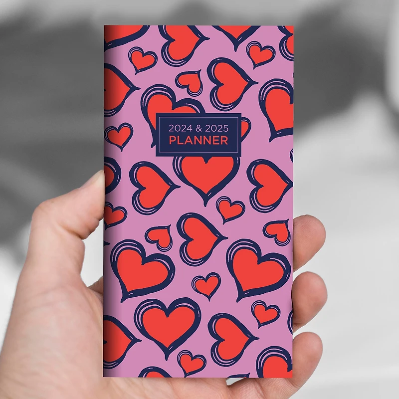 2024-2025 Lovely Hearts Monthly Pocket Planner