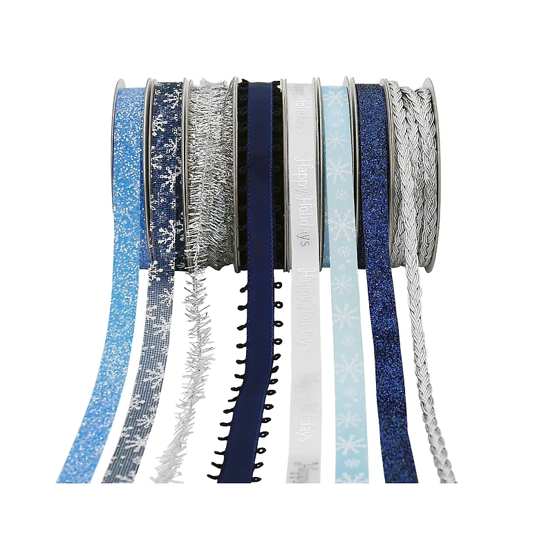 Blue & Silver Christmas Value Pack Ribbon by Celebrate It®
