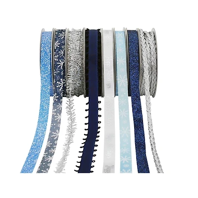 Blue & Silver Christmas Value Pack Ribbon by Celebrate It®