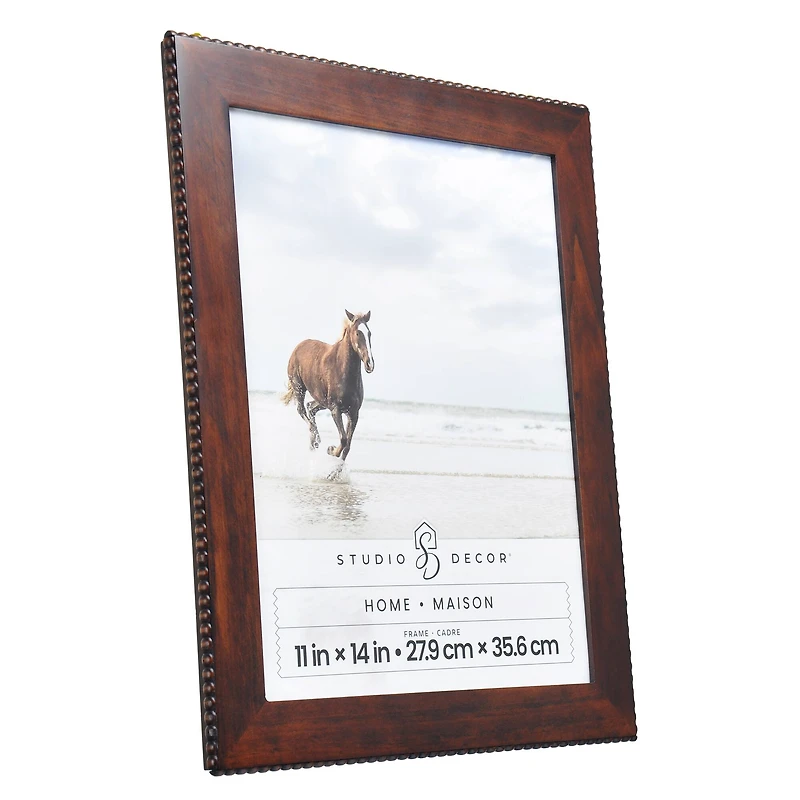 Home Brown with Beaded Edge Wood Wall Frame by Studio Décor