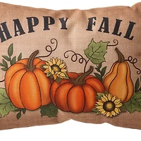 Glitzhome® Faux Burlap Fall Pumpkin Pillow