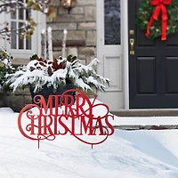 Glitzhome® 36" Oversized Metal Christmas "MERRY CHRISTMAS" Yard Stake