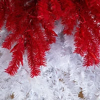 7ft. Pre-Lit Red & White Santa’s Hat Artificial Christmas Tree, Red & White LED Light