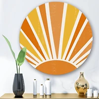 Designart - Minimalist Bright Shining Orange Sun Rays II