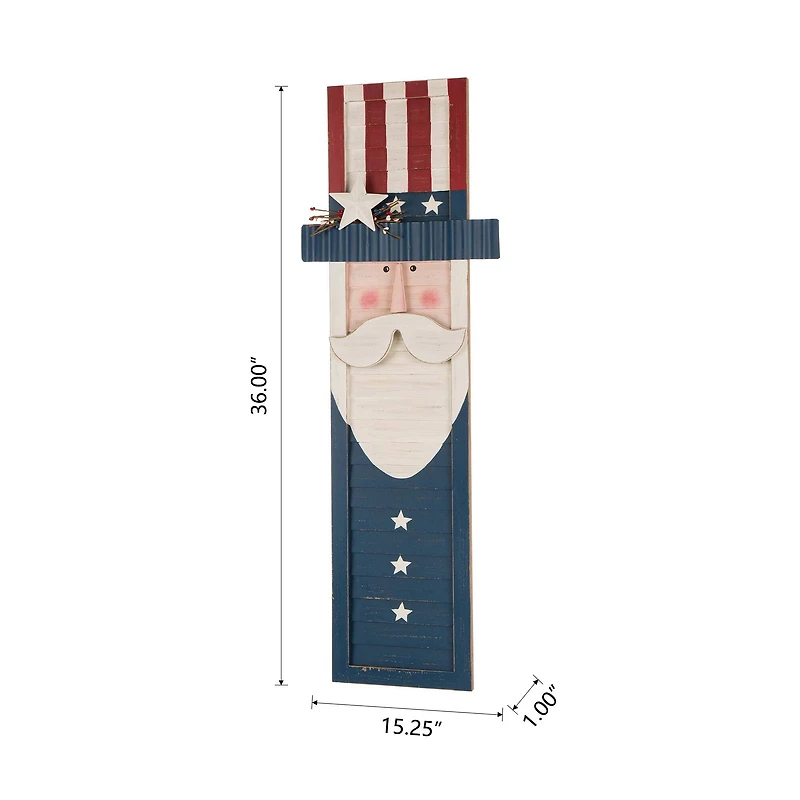 Glitzhome® 36" Patriotic Uncle Sam Porch Sign