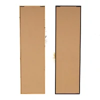 Brown Wood Leaf Handmade 3D Pampas Stem Wall Decor with Beaded Frame, Set of 2