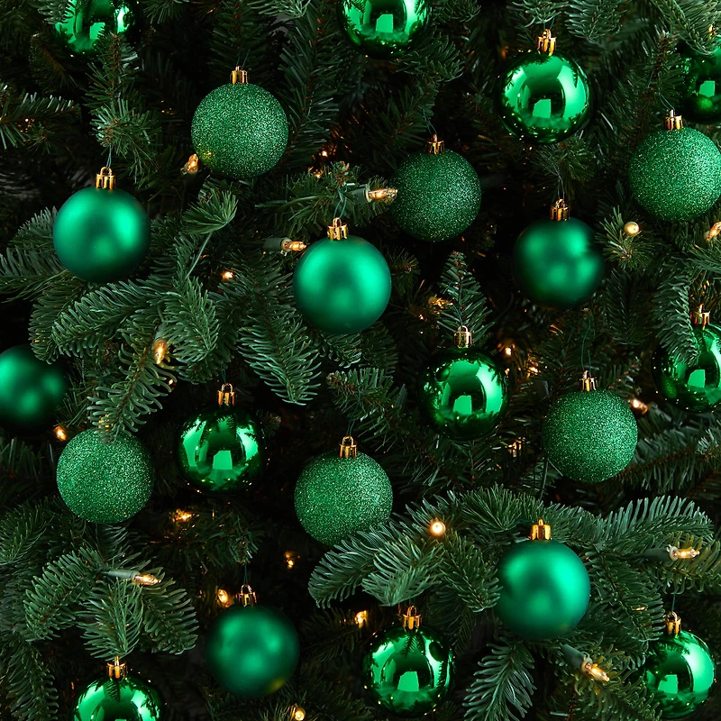 30ct. 2.5" Green Shatterproof Christmas Ornaments