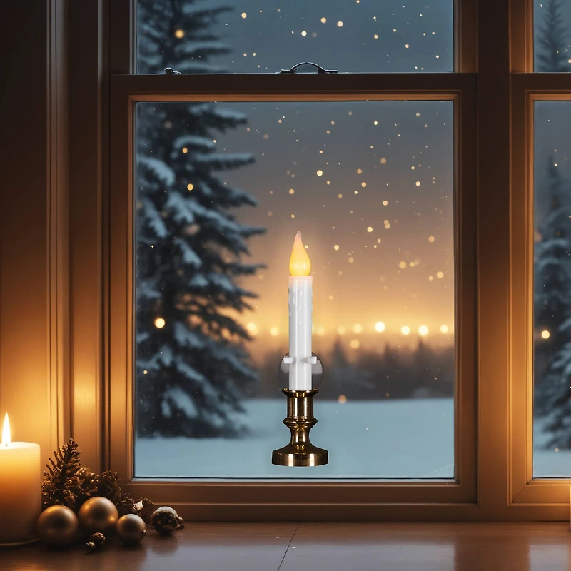 8.5" White LED Flickering Candle Lamps, 3ct.