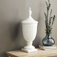 26" White Dolomite Country Decorative Urn