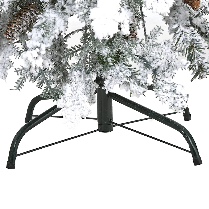 4ft. Pre-Lit Flocked Montana Down Swept Spruce Artificial Christmas Tree with Clear LED Lights