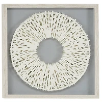 White Paper Handmade Geometric Circle Framed Shadow Box 