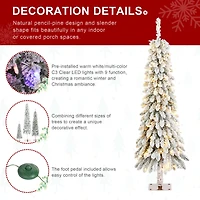 Glitzhome® 4.5ft Pre-Lit Flocked Artificial Christmas Tree, Warm White Lights