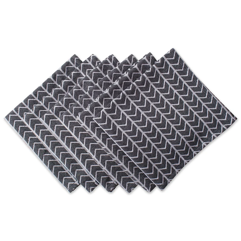 Black & White Herringbone Napkin, 6ct.