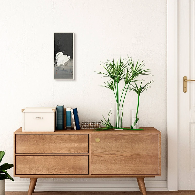 Stupell Industries Traditional Crane by Lake Japanese Inspired Bird,7" x 17"