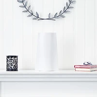 14" White Modern Metal Vase