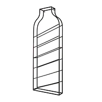 13" x 35" Black Metal Bottle Shape Wall Wine Rack