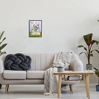 Stupell Industries Pastel Bunny Rabbit Basket Easter Egg Baby Chicks Framed Giclee Art