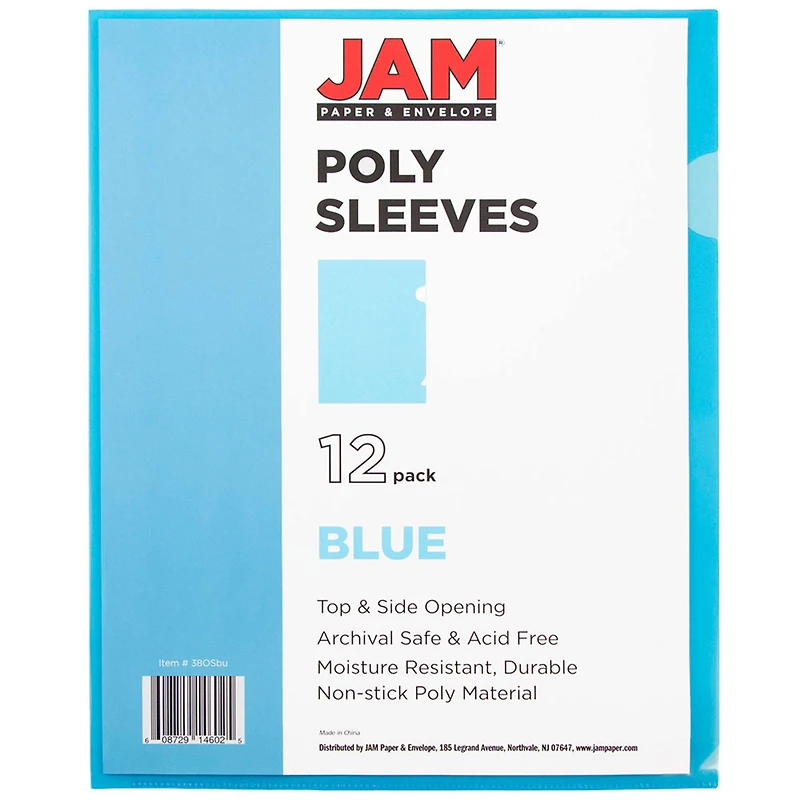 JAM Paper 9" x 11.5" Plastic Sleeve Page Protectors