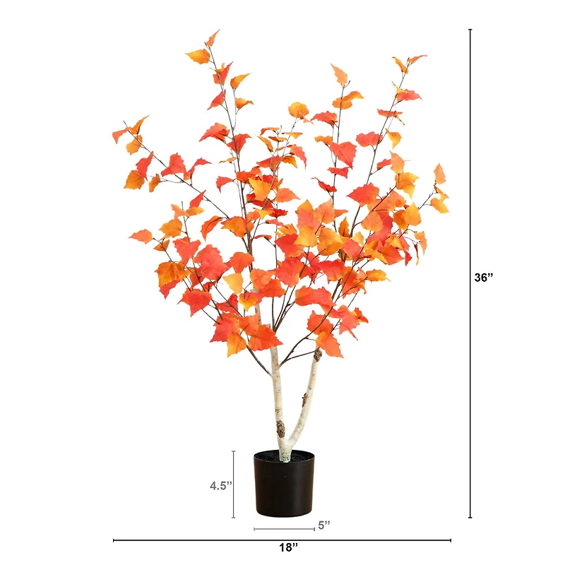 3ft. Autumn Birch Artificial Fall Tree