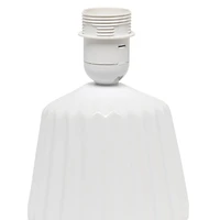 Simple Designs 11.3" Petite Off White Pleated Base Table Lamp