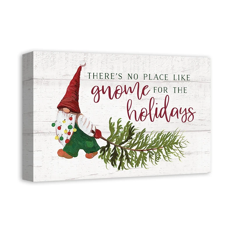 No Place Like Gnome for the Holidays Canvas Wall Art