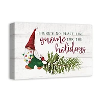 No Place Like Gnome for the Holidays Canvas Wall Art
