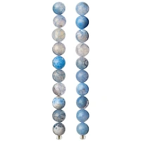 12 Pack:  Blue Crackle Agate Round Beads, 10mm by Bead Landing™