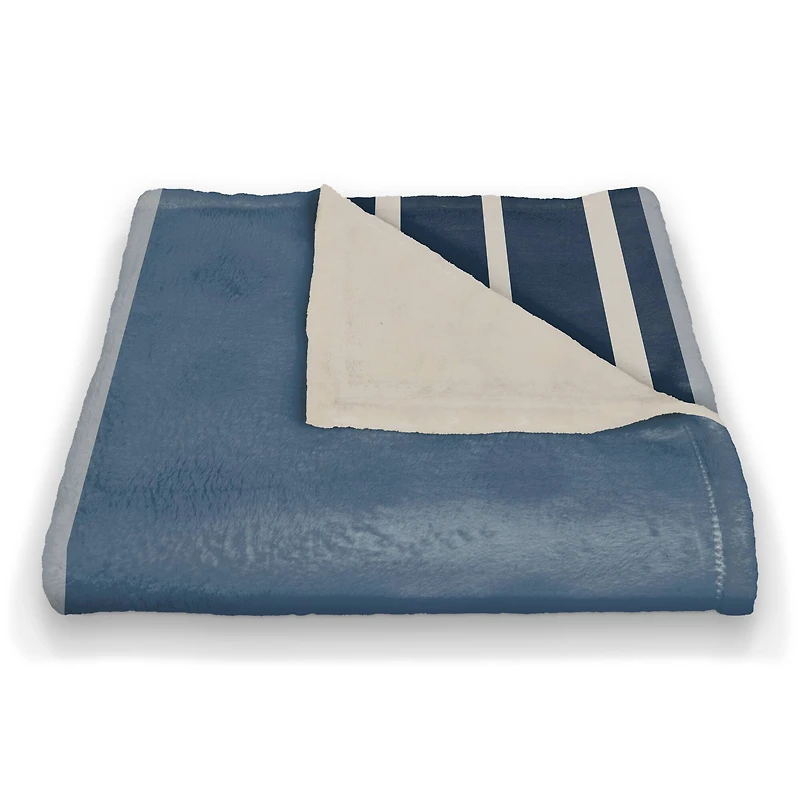 Blue Blocks & Stripes Fleece Throw