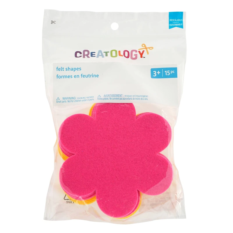 Pink & Yellow Flower Felt Shapes, 15ct. by Creatology™
